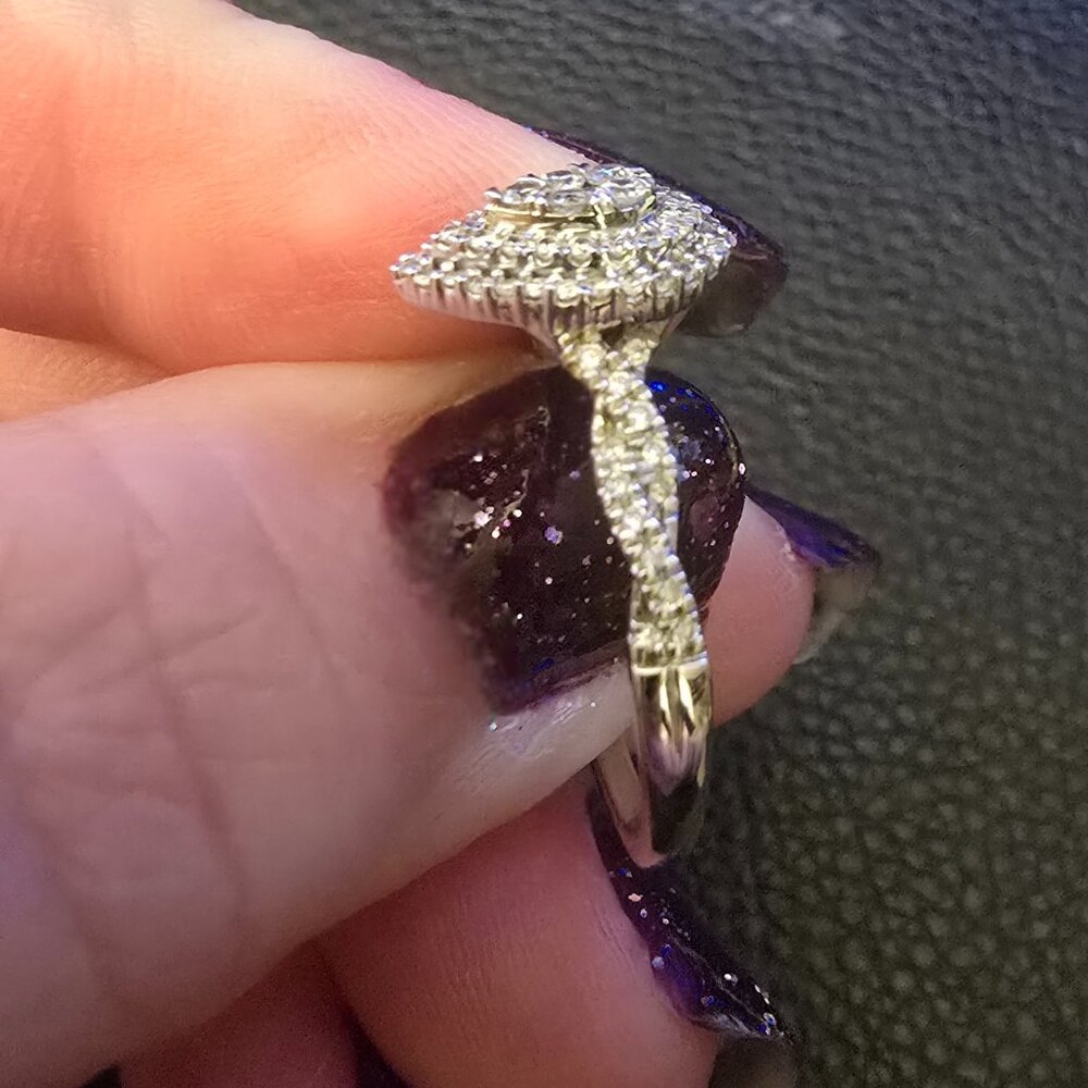 Pear Diamond 1/3 ct 10K white gold diamond ring-size 8.5